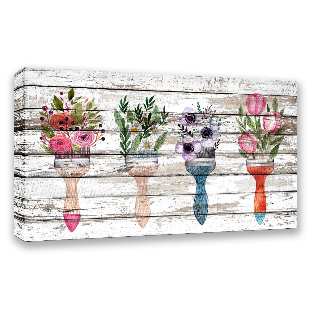 13 Illustration of brush paint and flowers