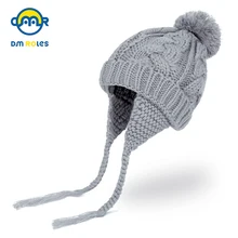 DMROLES, детская шапка для новорожденных, вязаная шапка для маленьких мальчиков и девочек, детская зимняя теплая шапочка с помпонами, шапки для девочек и мальчиков, плотная шапка
