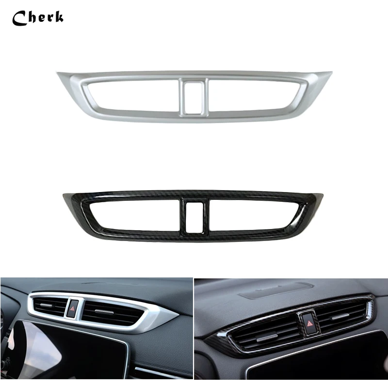 Chrome Middle Air Condition Vent Cover Outlet Trim For Honda CR-V CRV 2017 2018