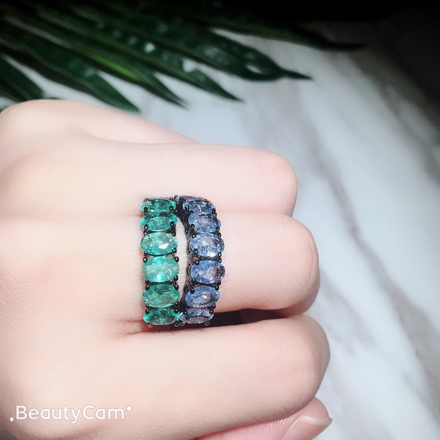 Fusion Stone 2 Pcs/Lot Stylish Couple Rings Copper with White/Black Plated Double Rings for Fashion Women Jewelry RFX001392