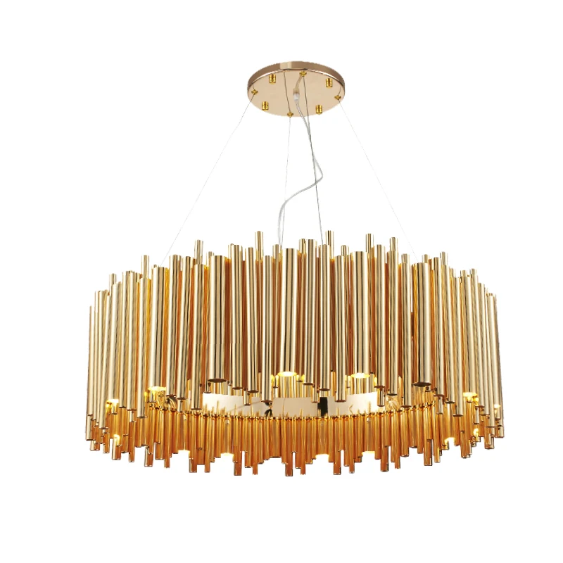 Post Modern Design Gold Aluminum Tube Pendant Light Italy Design Delightfull Lighting Lustres Led Project light цена Post Modern Design Gold Aluminum Tube Pendant Light Italy Design Delightfull Lighting Lustres Led Project light цены онлайн