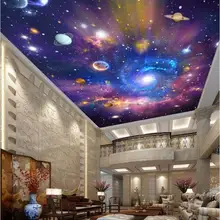 Пользовательские 3d потолочные фрески обои домашний Декор Картина звездное небо Вселенная Галактика 3d настенные фрески обои для гостиной