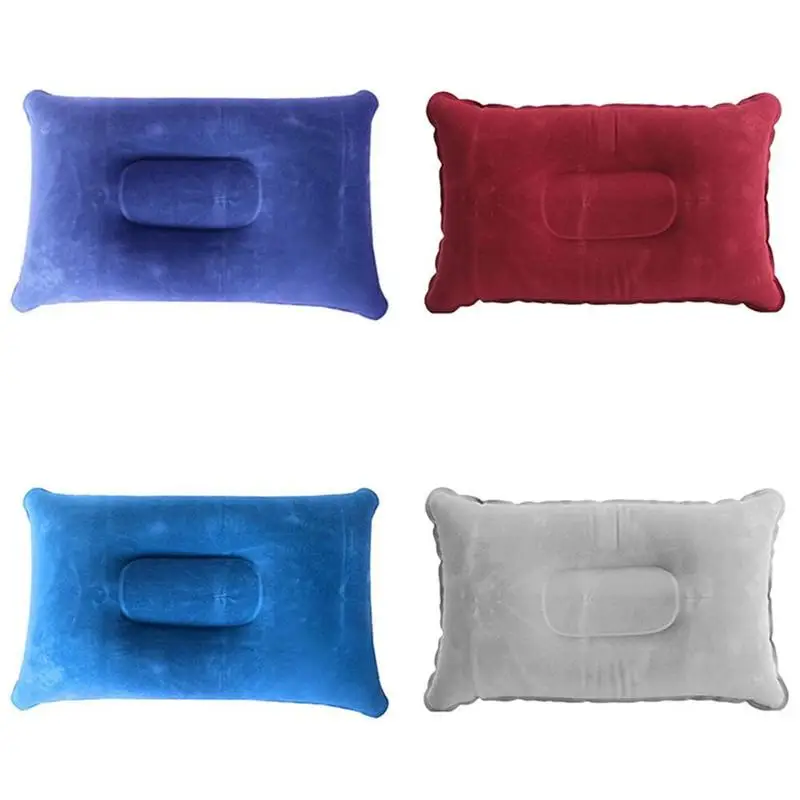 ANCRV Flocking PVC Inflatable Travel Pillow Rectangle Pillows For Neck