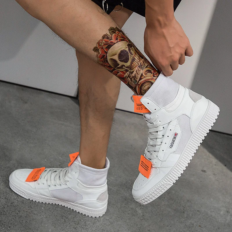 CYYTL Brand Leather Men Shoes High-top Male Sneaker Teenagers Zapatos de Hombre Casual Chaussure Loafers Moccasins Footwear   (23)