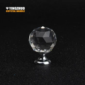 

10pcs 30mm Crystal Glass Ball Drawer Cabinet Knobs Pulls Silver Chrome Dresser Door Handles Modern Furniture
