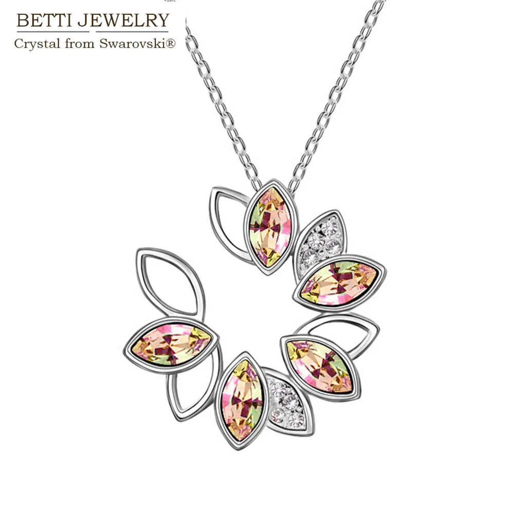 

2016 New arrival Multicolor flower pendant necklace With Crystals from SWAROVSKI for women for mother's Day gift Wholesale