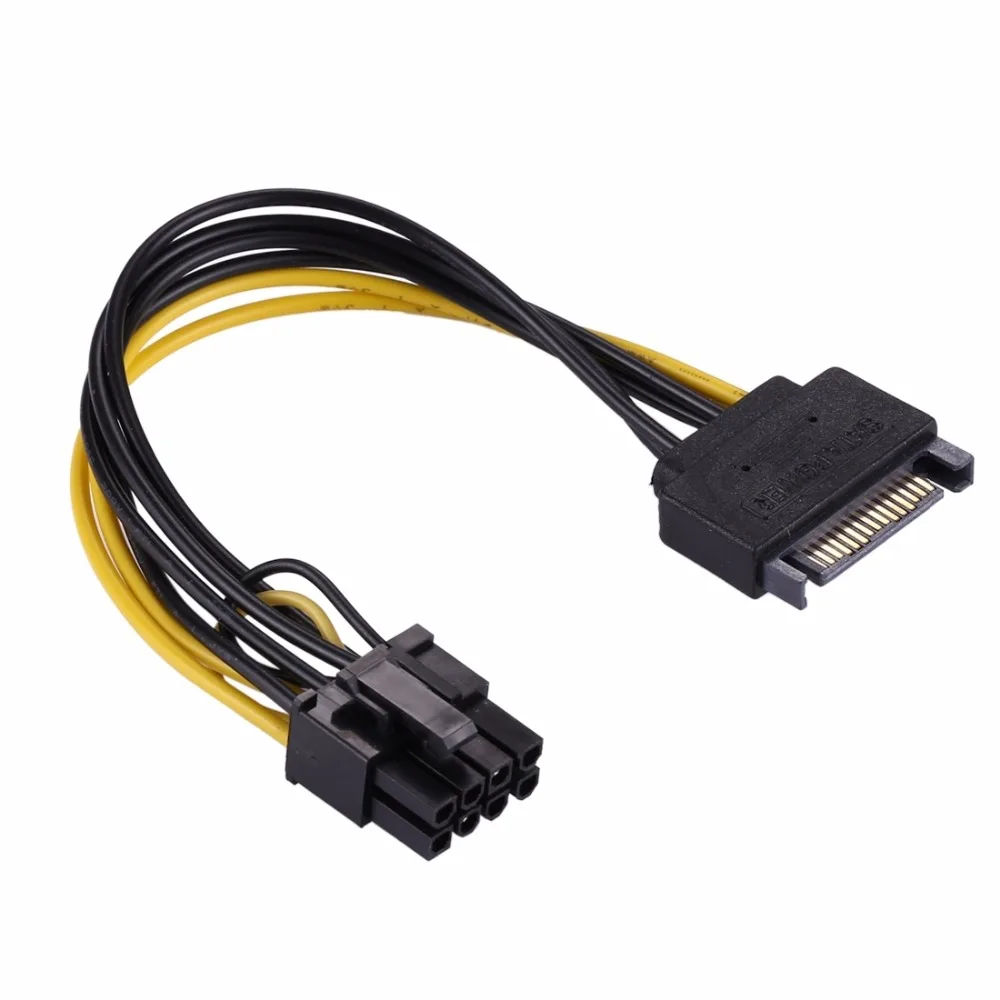 20cm 15 Pin Male SATA to 8 Pin Power Supply Extension Cablein Computer