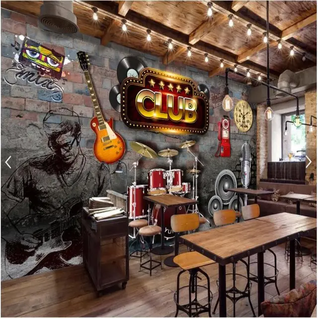 Large Custom Vintage mural wallpaper Restaurant bar Brick Wall
