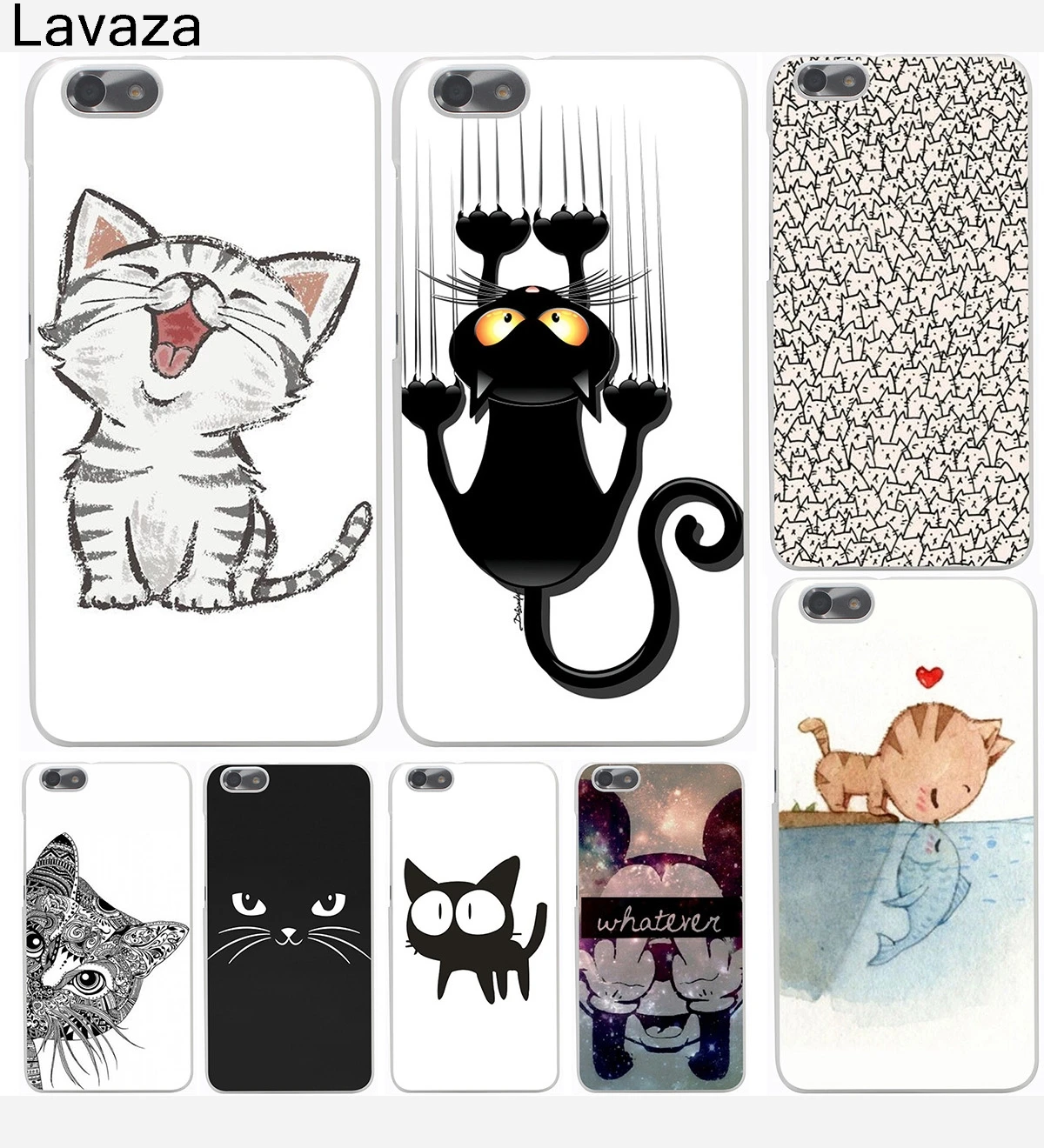 

Lavaza Cat kitty Hard Phone Cover for Huawei P8 P9 P10 P20 P30 Lite Plus P20 P30 Pro P smart 2019 Case