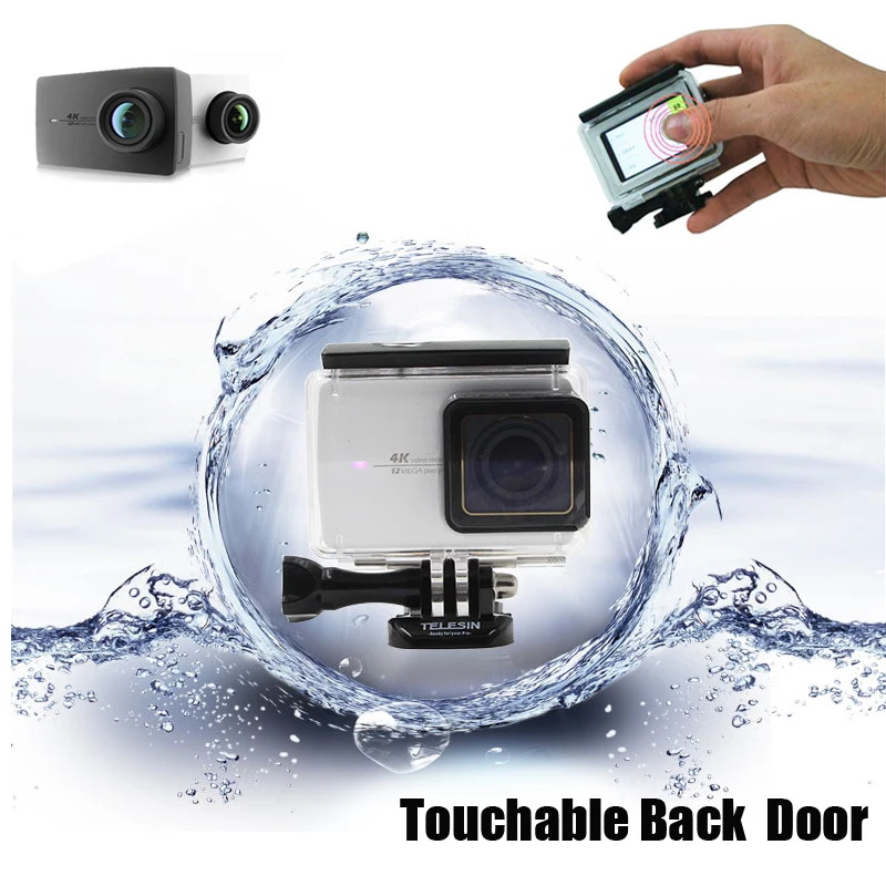 

45M Waterproof Housing Case Underwater Cover Divingn Touchable Back Door for Xiaomi Yi II 4K Lite 4K+ XiaoYiII Accessories