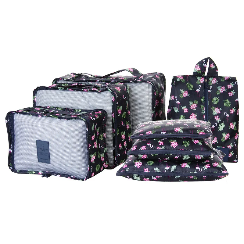 

7 in 1 Travel suitcase organizer sets storage case/bag thicker waterproof one set luggage sorting bags for 26 inch suitcase