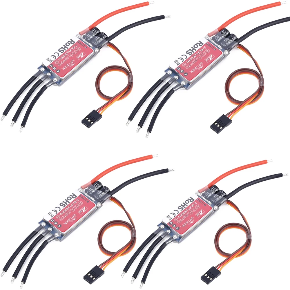 4 шт./лот ZTW Spider Series 20A 30A 40A OPTO 2-6S 600 Гц SimonK бесщеточный контроллер скорости для