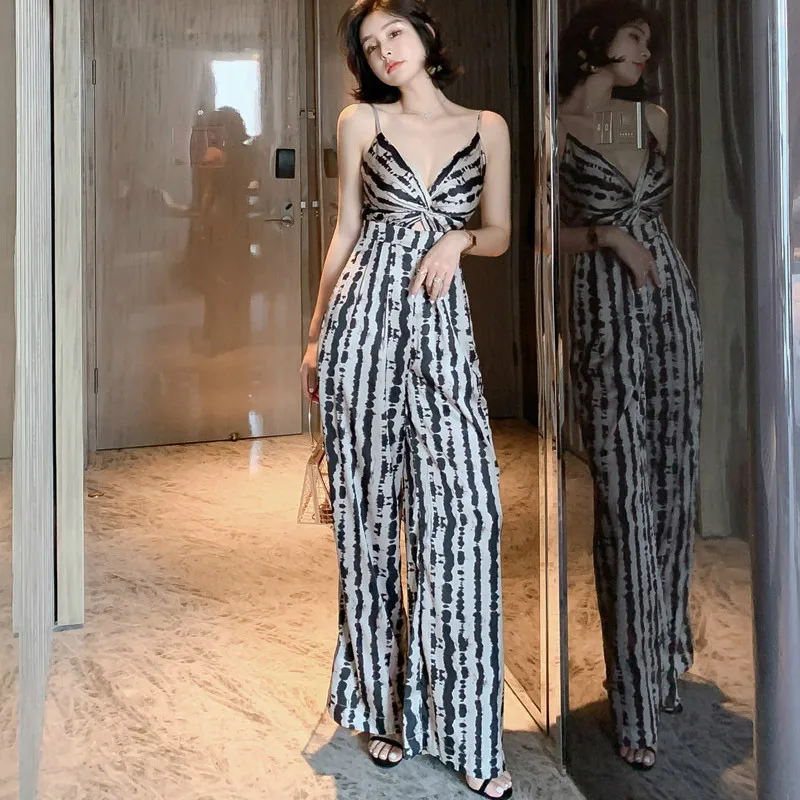 2019 New Women Summer Beach Style Holiday Polyester V-neck Full Length Hollow Out Sling Leopard Print Jumpsuits 2019 New Women Summer Beach Style Holiday Polyester V-neck Full Length Hollow Out Sling Leopard Print Jumpsuits