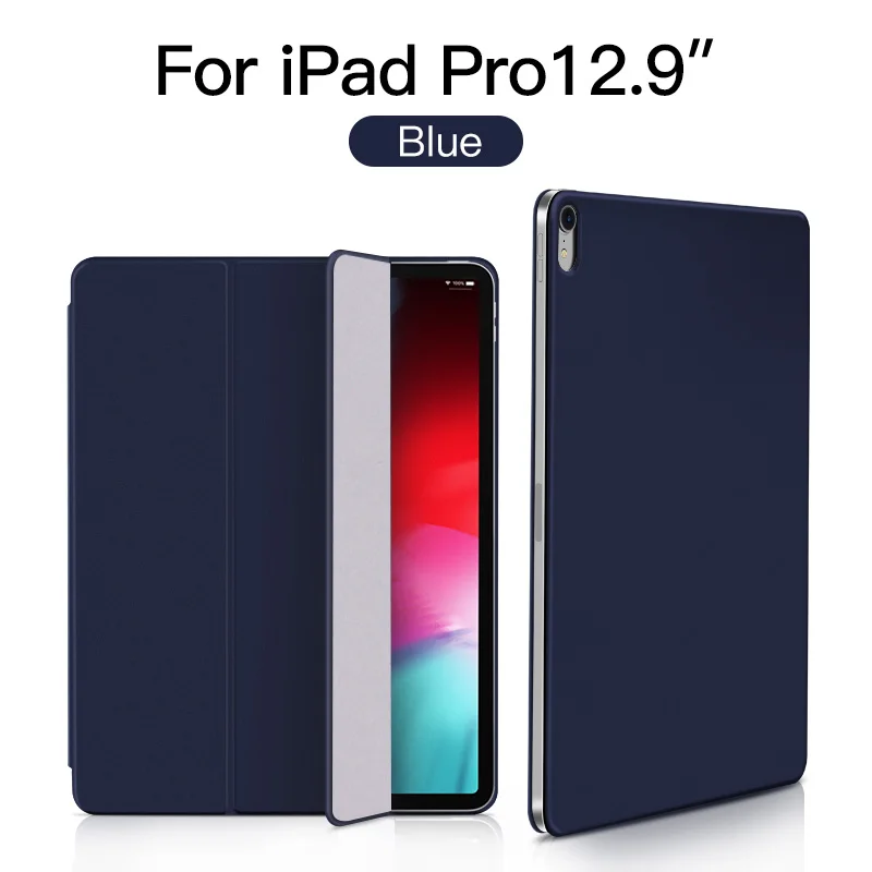 PZOZ для ipad Pro 12,9 чехол с магнитной защитой чехол Funda поддержка для ipad Pro 11 из искусственной кожи защитный смарт-флип - Цвет: 12.9 inch Blue