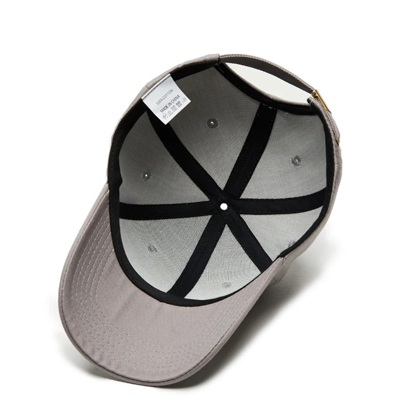 baseball-cap-pure-color-gray-inside