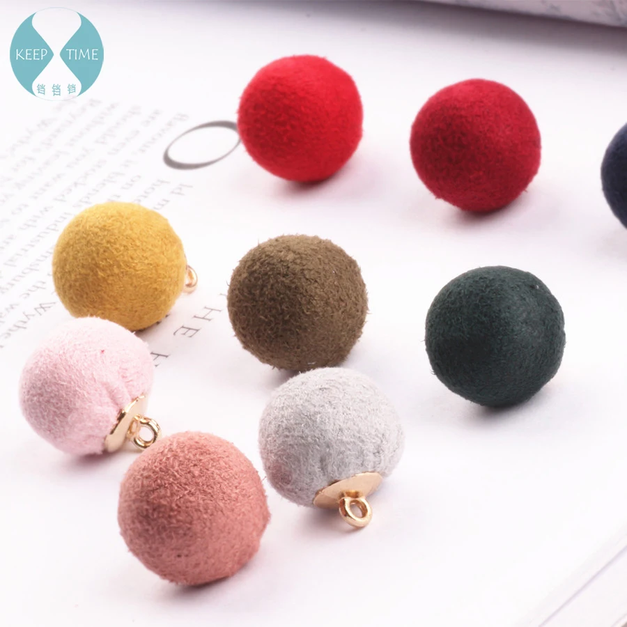 

Korea faux suede ball earrings pendant earrings accessories DIY necklace pendant hair elastic clothing shoes and hats