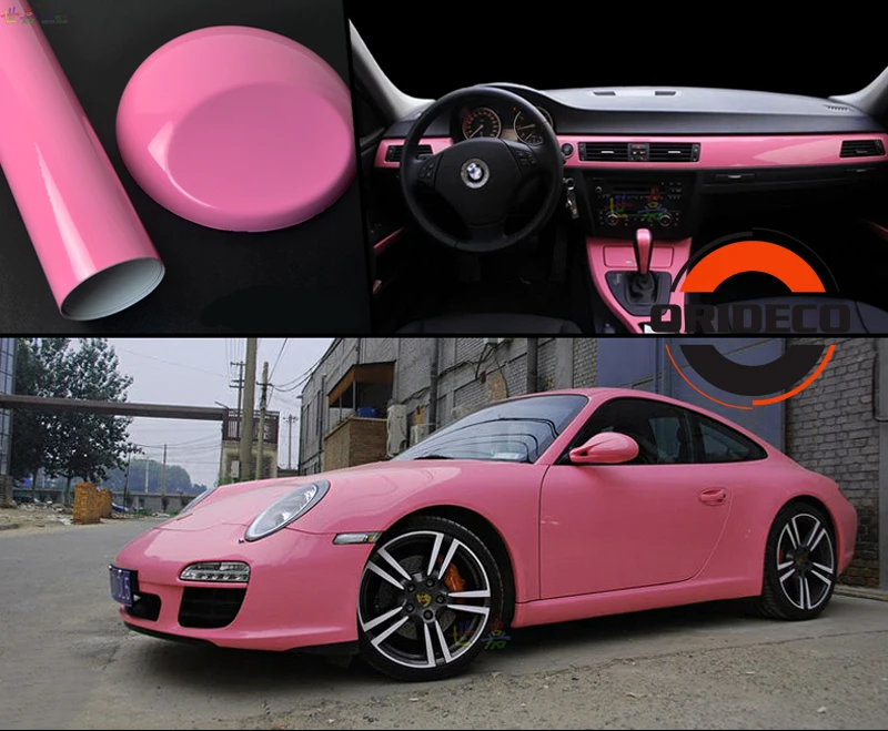 pink highly glossy vinyl car wrapping 2