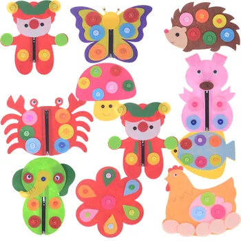

Educational Kids DIY Assembling Puzzles Jigsaw Zipping Buttons Learning Dressing Training Recognition Teaching Toys Gift
