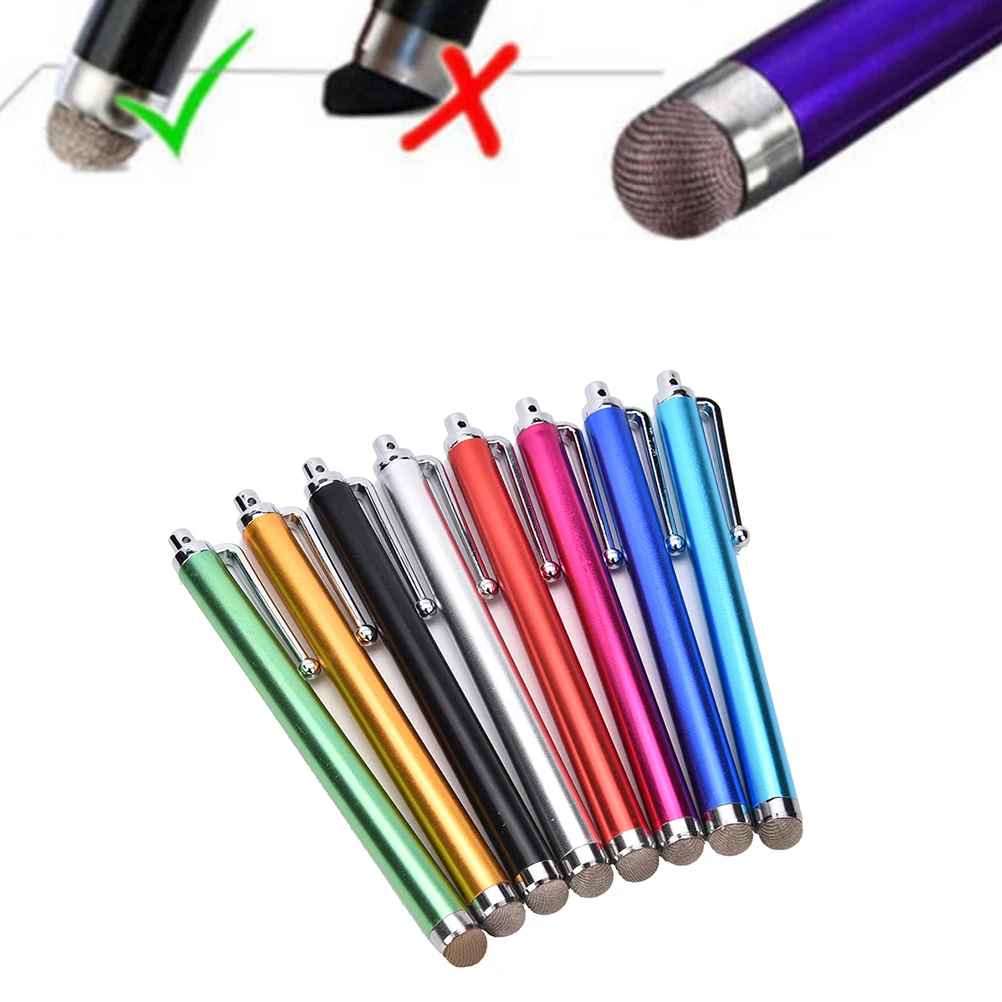 1 шт., Стилус из металлического волокна, микро-Волоконный наконечник, стилус для сенсорного экрана, ручка для iPhone, для samsung, смартфона, планшета, ПК, цвет в случайном порядке