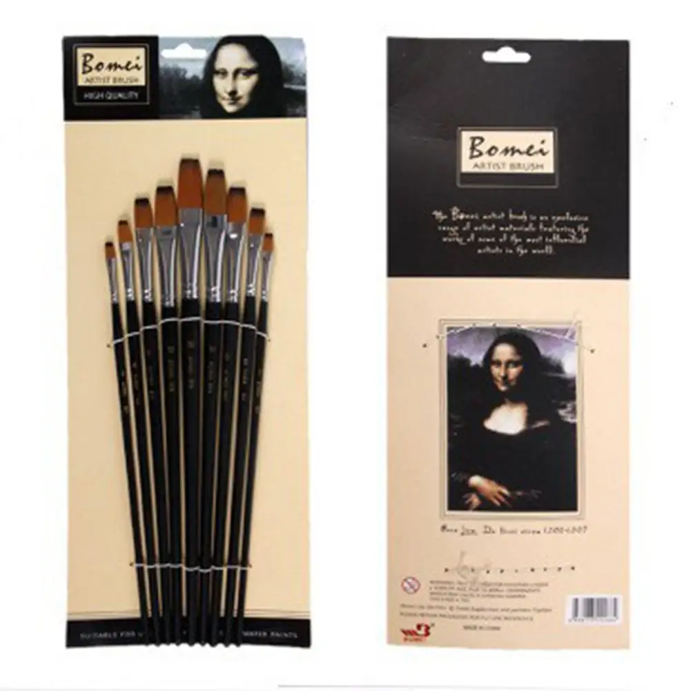 Нейлоновая кисть для масляной краски плоская кисть для нанесения краски Акриловая кисть для масляных красок ручка Pincel Para Pintura товары для рукоделия 801 R20