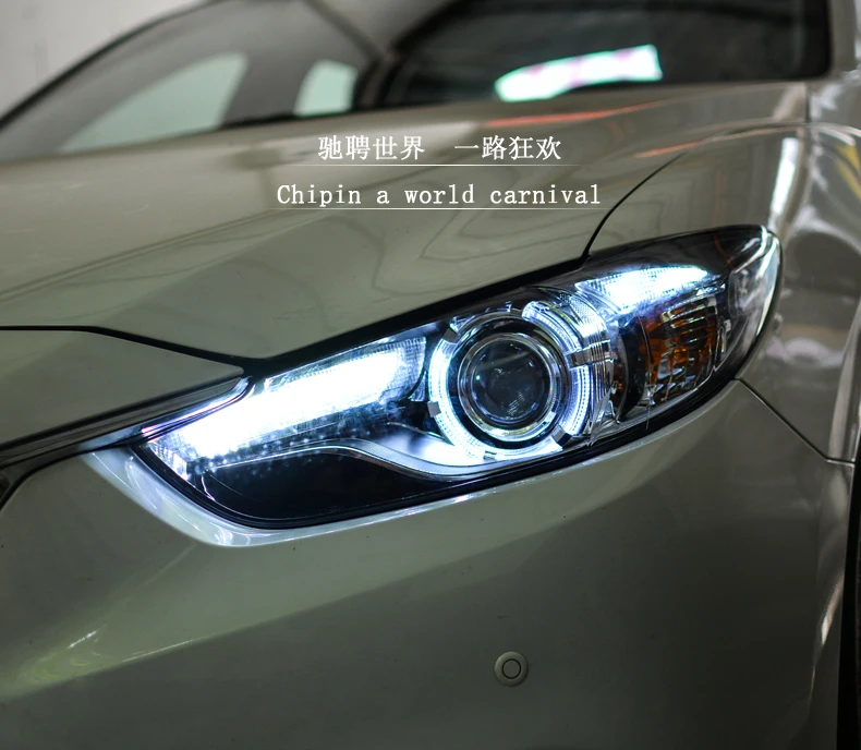 Perfect Car Styling New For Mazda 6 led headlights 2014-2016 Led Mazda Atenza head lamp Angel eye led drl HID KIT Bi-Xenon Lens low beam 2 Perfect Car Styling New For Mazda 6 led headlights 2014-2016 Led Mazda Atenza head lamp Angel eye led drl HID KIT Bi-Xenon Lens low beam 2