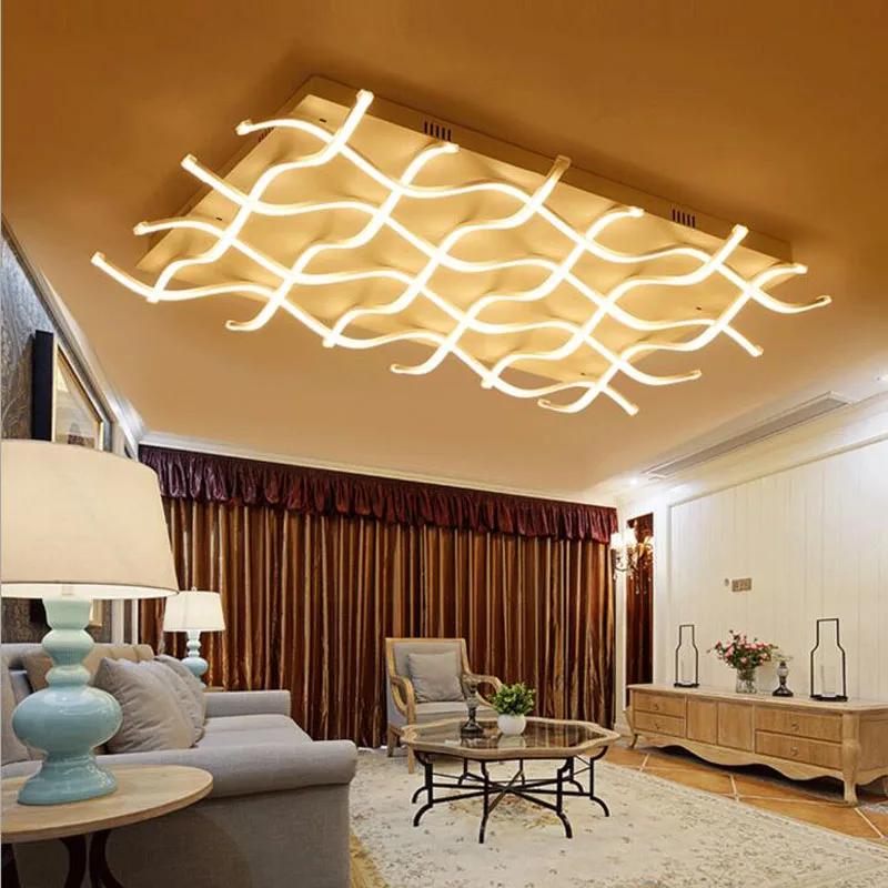 

Modern minimalist rectangular led living room ceiling lamp aluminum bedroom lights creative personality restaurant lights rooms