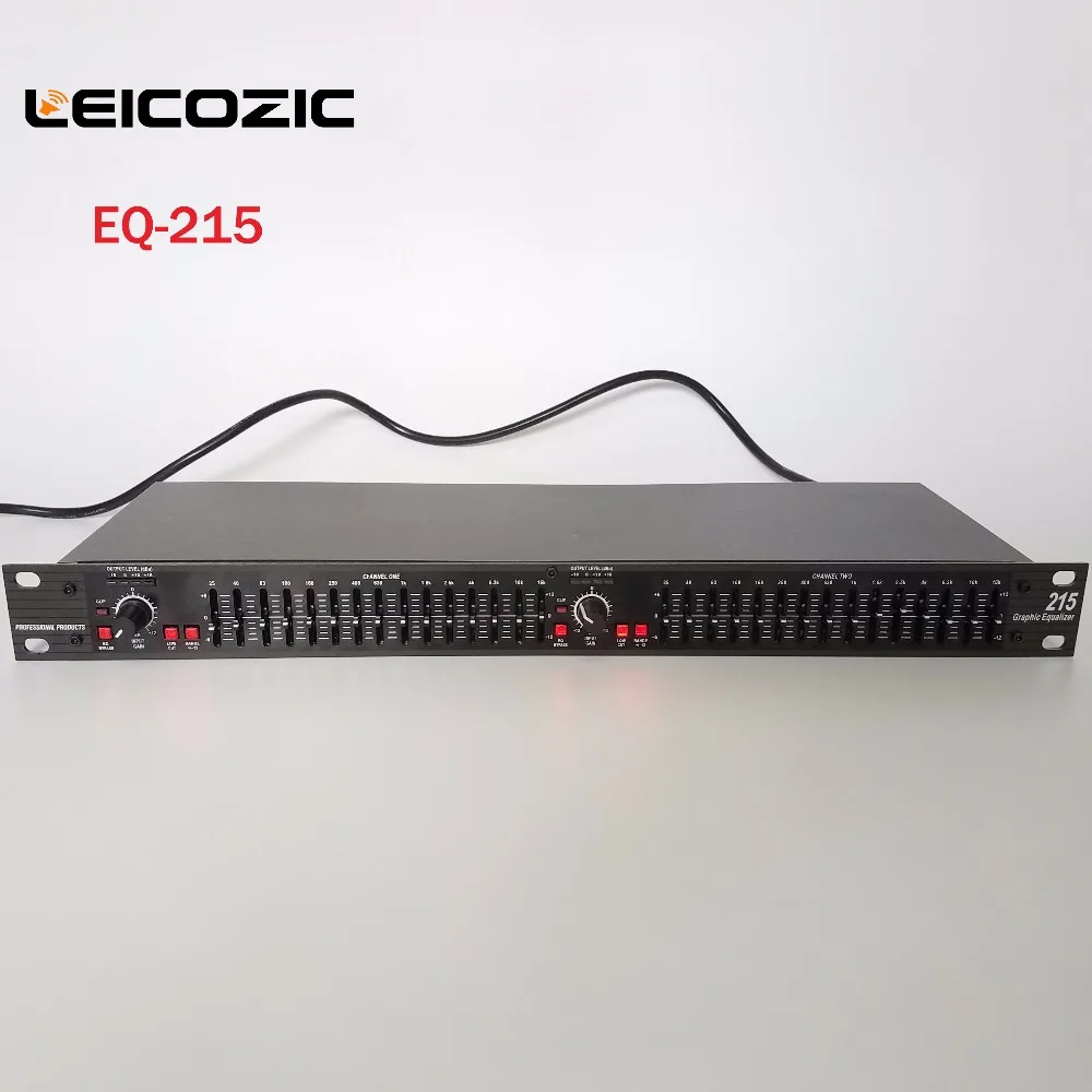 Leicozic eq215 двойной 15 полосный графический эквалайзер 1U 1" монтируемый в стойку блок эквалайзер eq215 стерео эквалайзер Профессиональная звуковая система