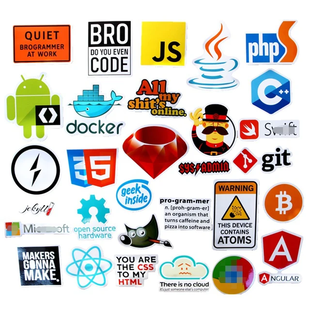 30pcs Java Internet JS Php Docker Bitcoin Html Cloud
