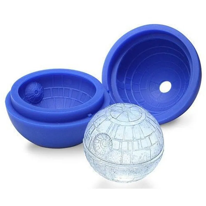 2016 Hot Creative Silicone Blue Wars Death Star Round Ball Ice Cube Mold Tray Desert Sphere Mould DIY Cocktail Forma De Gelo