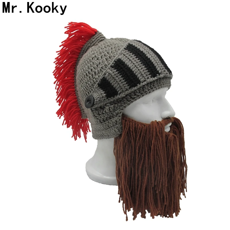 Трикотажные мужские шапки Mr.Kooky с Красной кисточкой для косплея Римский рыцарь
