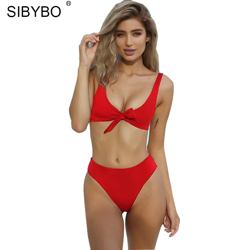 Sibybo боди на шнуровке 2018 летний шикарный комбинезон женский сексуальный пляжный