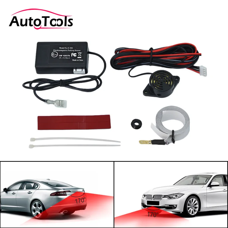 New electromagnetic car parking sensor buzzer with switch no need holes no drilled Electromagnetic Auto Car Parking Sensor U301