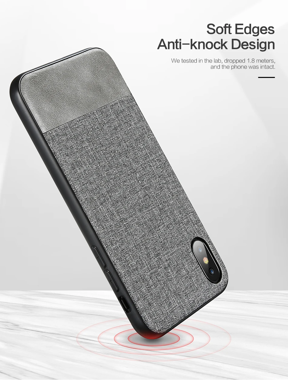 KISSCASE кожаный чехол с текстурой ткани для iPhone 11 XS MAX XR X TPU мягкий чехол для iPhone 7 8 Plus 5 5S SE 6 6S Plus Coque