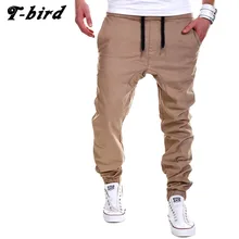 T-Bird Для мужчин джоггеры брюки бренд мужской Военная Униформа Брюки карго сплошной шнуровкой тонкий Колготки для новорождённых Мотобрюки сжатия Для мужчин Jogger Треники