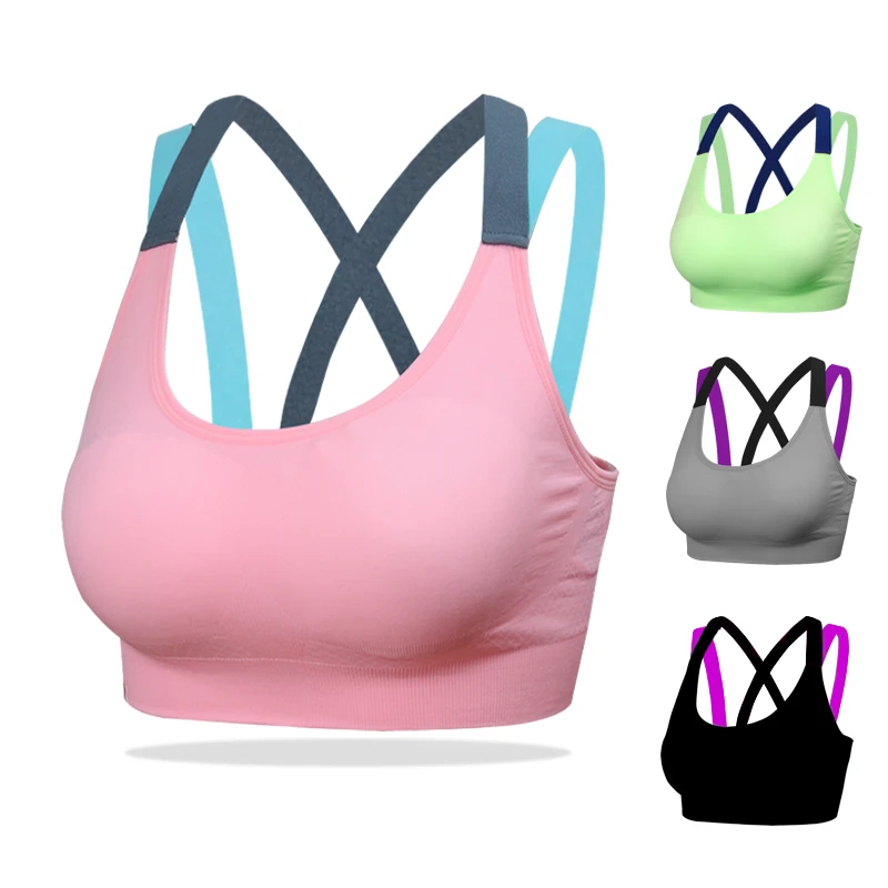

New Sexy Seamless quick-drying women bra gathered no steel ring fitness underwear Push up bra for women puls size soutien gorge