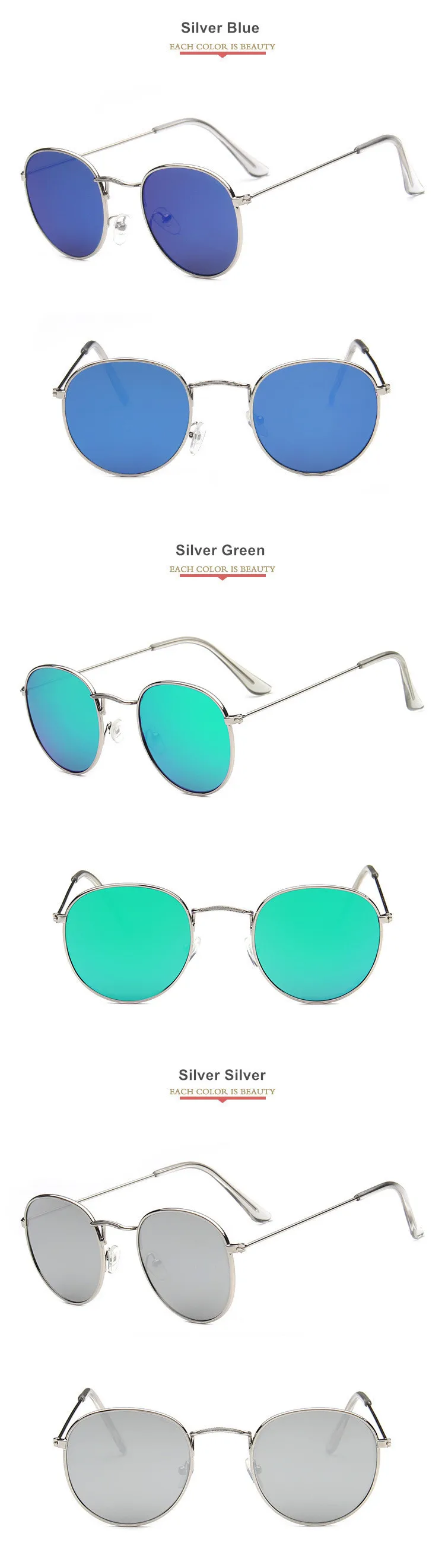 Mirror Round Sunglasses Men Women 11