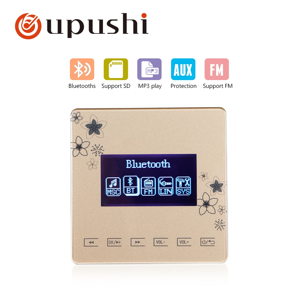 in wall amplifier bluetooth oupushi smart home touch panel Bluetooth digital stereo amplifier for family music