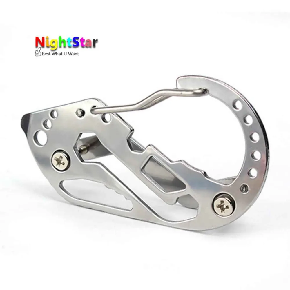 

Multifunction Tool Stainless Steel Key Holder Organizer Clip Folder Keyring Keychain Case Outdoor Survival Travel Tool
