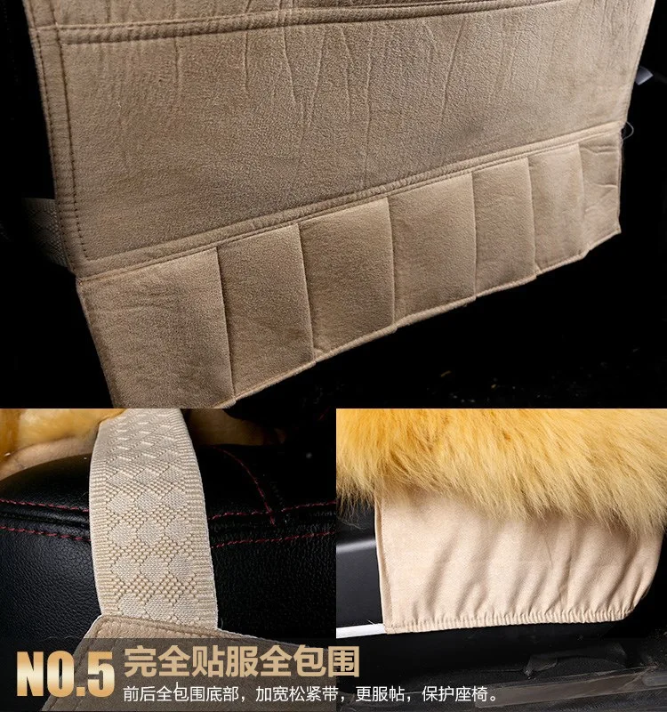 Car Seat Covers Winter Chair Warm Automobiles Seats Cover Faux Wool Auto Car-styling Goods For Lada Cars-Women Fur Accessories