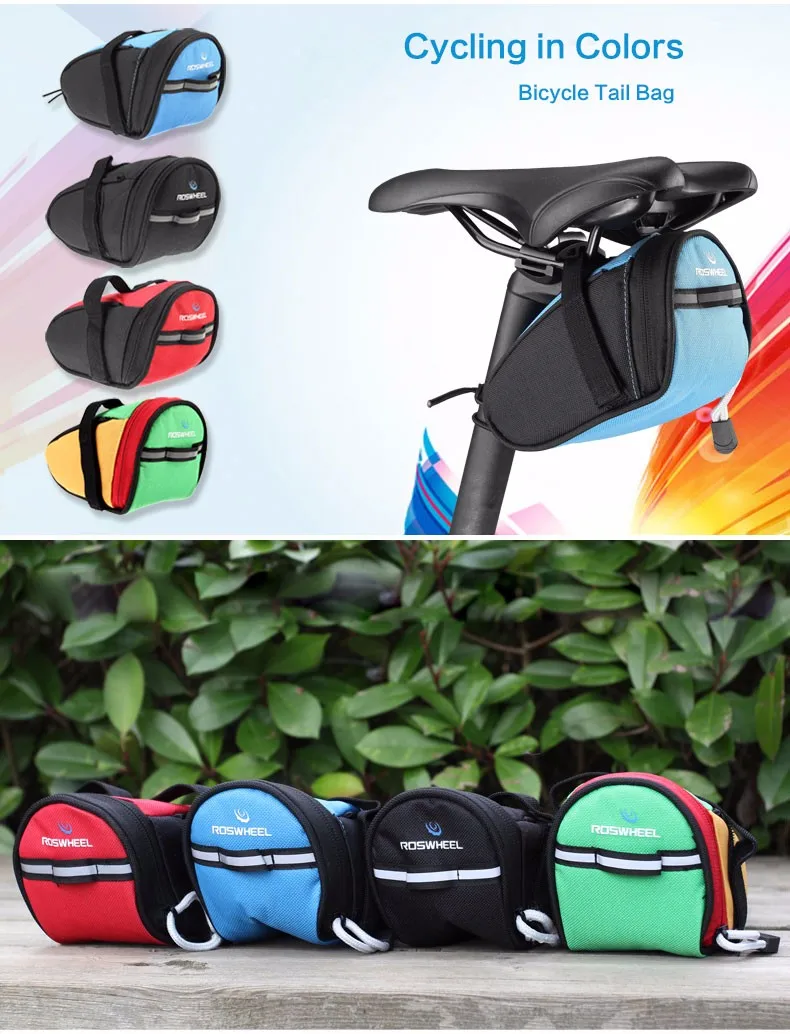 Roswheel Дорога велосипед MTB стойка для сидения мешок Велоспорт корзина Saddle Bag сзади Bycicle велосипед Bicicleta сзади велосипедные сумки для багажника