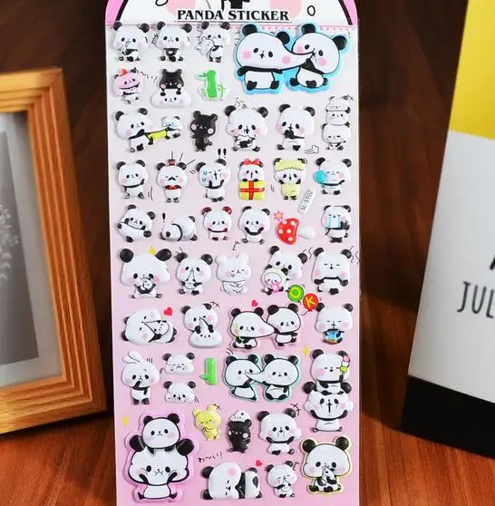 60 листов April Du новые детские панды объемные наклейки для детей подарок 22*9,5 см