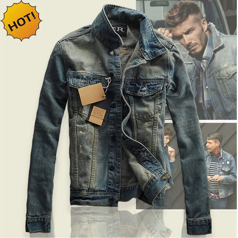 

Fashion 2016 Outdoor Casual Winter Denim Cowboy Jacket Men Hip Hop Streetwear Vintage Wash Slim Fit Workout Motorcycle Outerwear