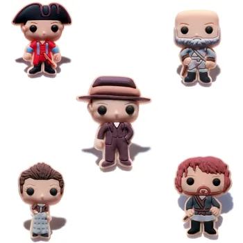 

5pcs Outlander Claire Frank Randall PVC shoes charms shoe decorations shoe accessories shoe with holes fit for croc Party Gift