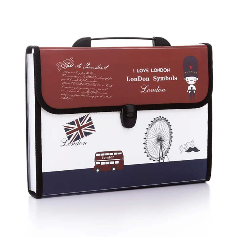 Fashion Mens Briefcases Business Document Storage Bag 12 Layers Plastic