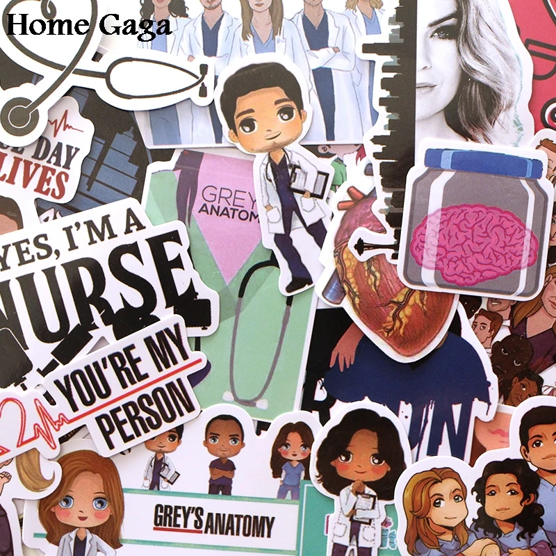 

Homegaga 23pcs Grey's Anatomy doctors scrapbooking decals Creative badges DIY decorative stickers vintage notebook phone D1718