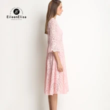 Cute Summer Dress 2017 Women Pink Lace Dress Long Sleeve New Arrive Spring Lace Dress