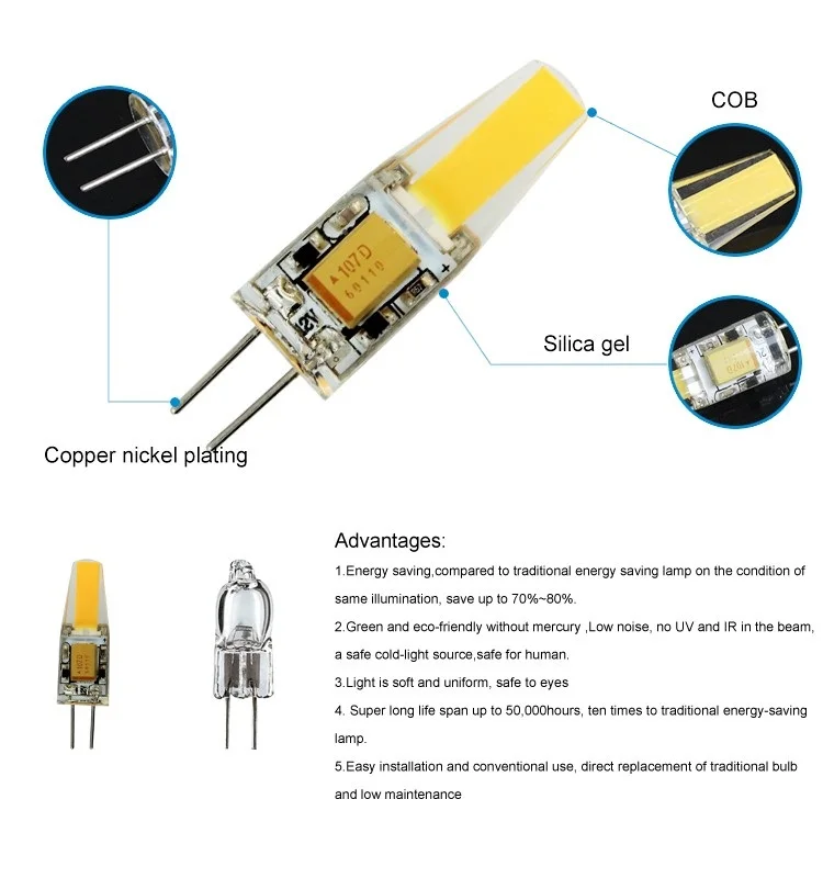 10 шт много затемняемая G4 ACDC 12 В 2 Вт COB Светодиодная лампа для домашнего освещения Золотая хрустальная люстра lamparas led