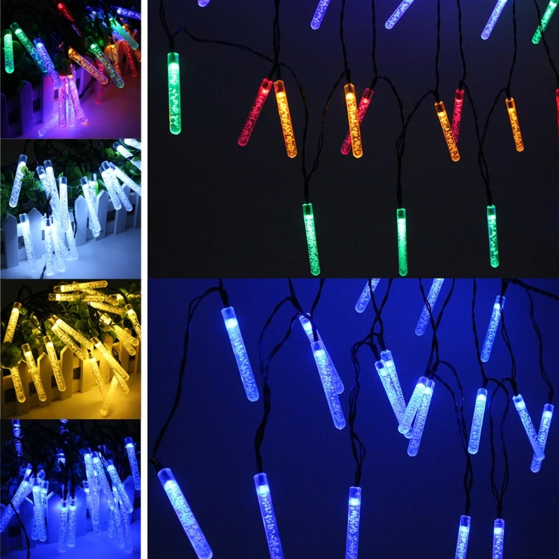 

HNGCHOIGE 20 LED 3.2m Solar Ice Piton Fairy String Light Lamp Wedding Xmas Party Decor Outdoor