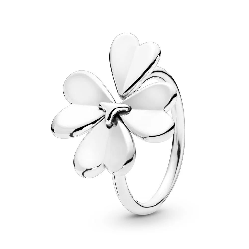 

2019 Spring Real 925 Sterling Silver Moving Clover Original Pandora Ring For Women Bead Charm Birthday Wedding Gift DIY Jewelry