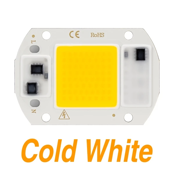 10 шт. светодиодный чип COB AC 220 В 50 Вт 30 Вт 20 Вт Smart IC нет необходимости в драйвере высокой яркости светодиодный светильник с бусинами DIY для наводнения светильник Точечный светильник - Испускаемый цвет: Cold White